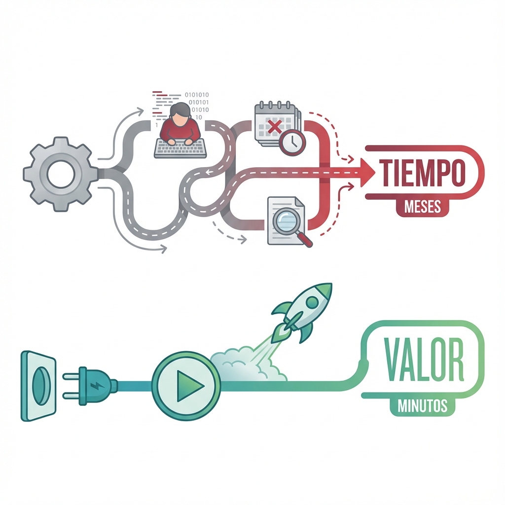 Infografía Comparativa Power BI vs Finanboo Time-to-Value